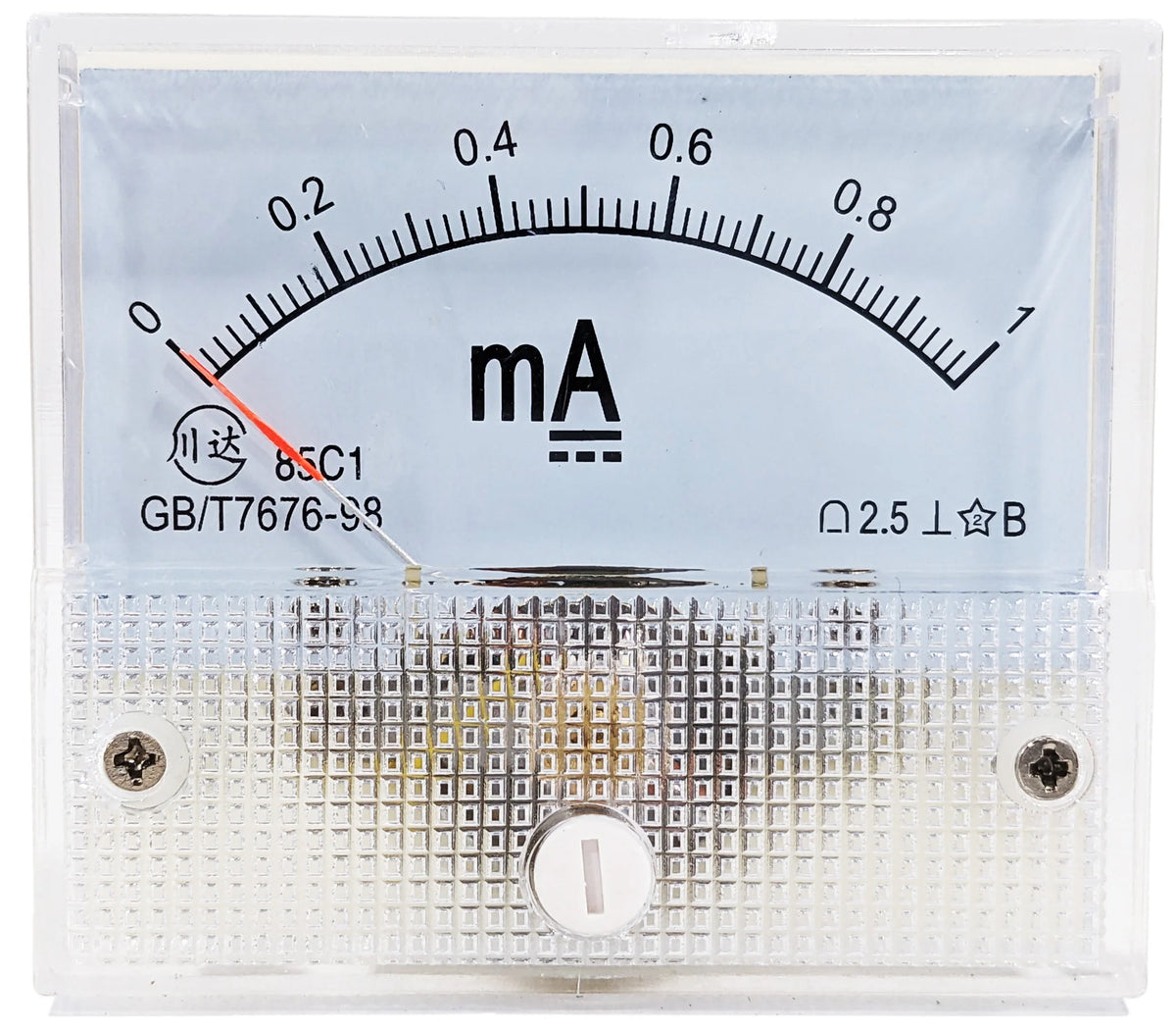Analog Ammeter 01mA DC Amp Meter, Panel Mount Meter Movement
