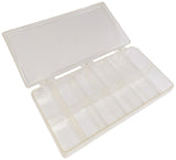 12 Compartment Plastic Storage Box with Hinged Snap-Close Lid - Ideal for Components or Craft Pieces, 8.3" × 4.5" × 1.3"