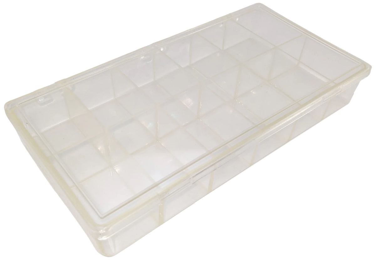 12 Compartment Plastic Storage Box with Hinged Snap-Close Lid - Ideal