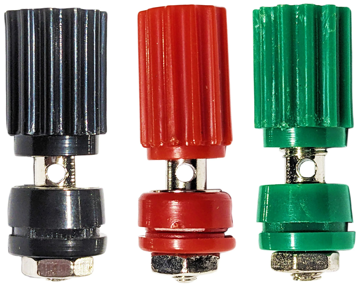 3 Piece Binding Post Set, Chassis Mount for Solderless Breadboard In