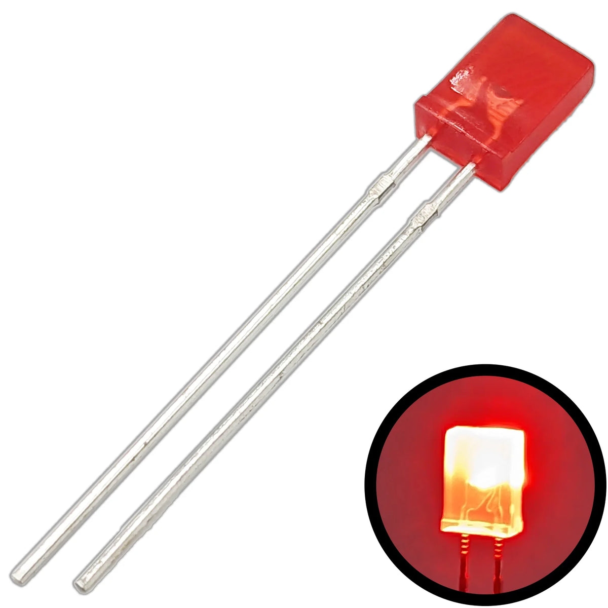 Red Rectangular LED, Diffused Lens (5mm x 2mm x 7mm) – Electronix Express