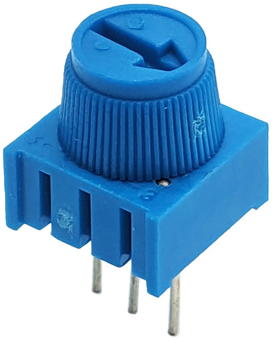 500 Ohm Cermet Potentiometer, Single Turn with Knob, 0.1" Pin Spacing for Breadboards
