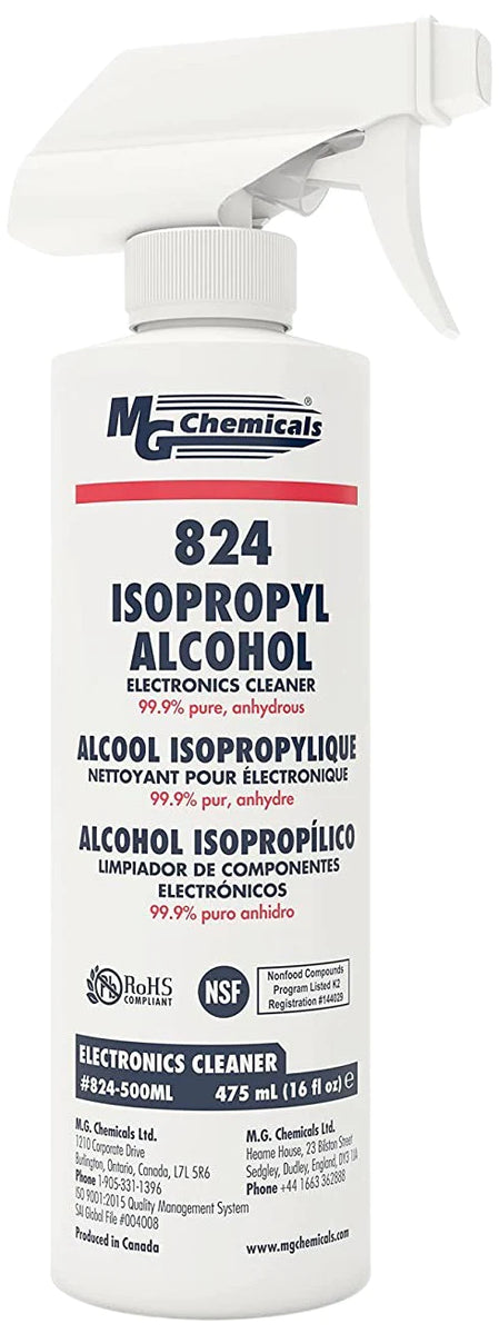 MG Chemicals 99.9% Isopropyl Alcohol Electronics Cleaner in 475 mL