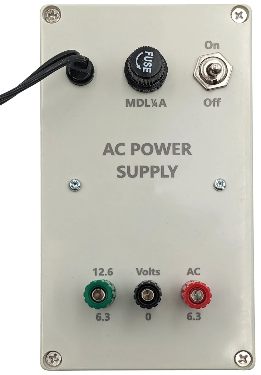 Low Voltage AC Power Supply with Binding Posts, 6.3V or 12.6V AC Outpu