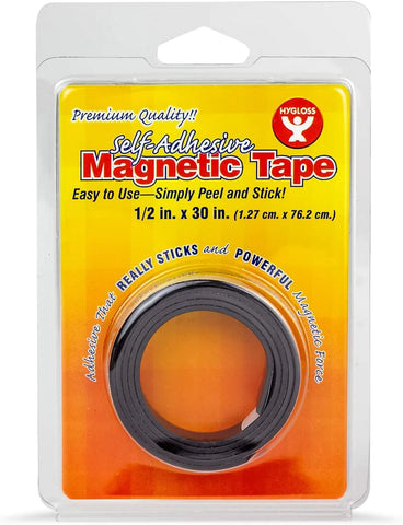 Hygloss Magnetic Tape, Self-Adhesive, 1/2-Inch x 30-Inch