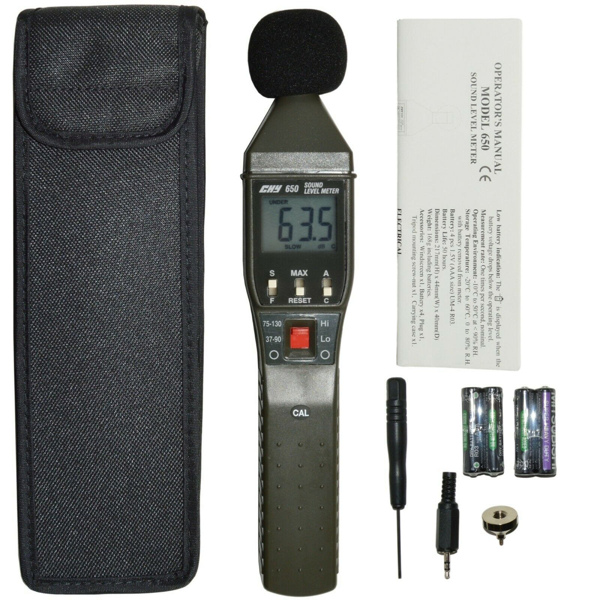 Sound Level Meter Type 2, 3 1/2 Digit, A & C Frequency Weighting