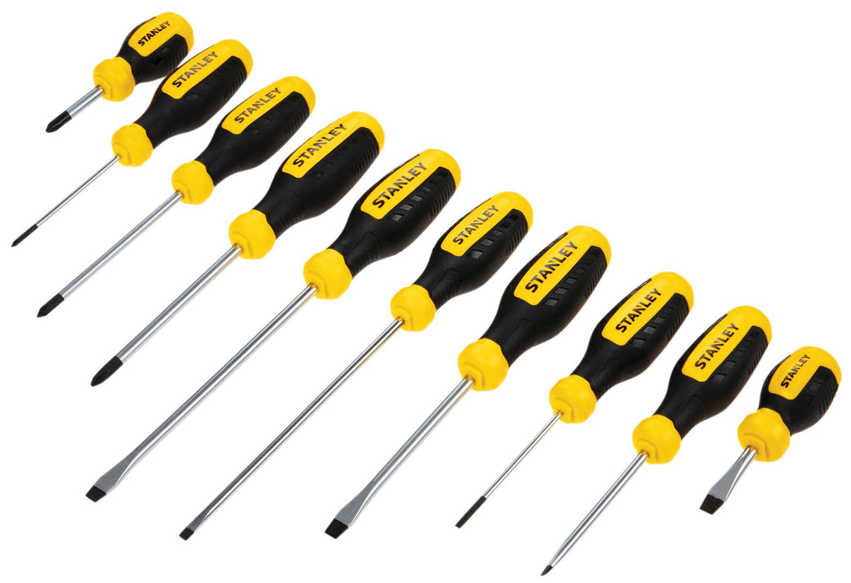 Stanley 10 Piece Screwdriver Set with Comfort Grip Handles