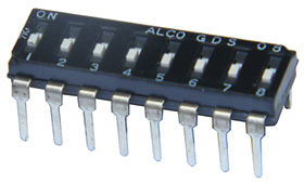DIP Switch 8 Switches 16-Pin ALCO
