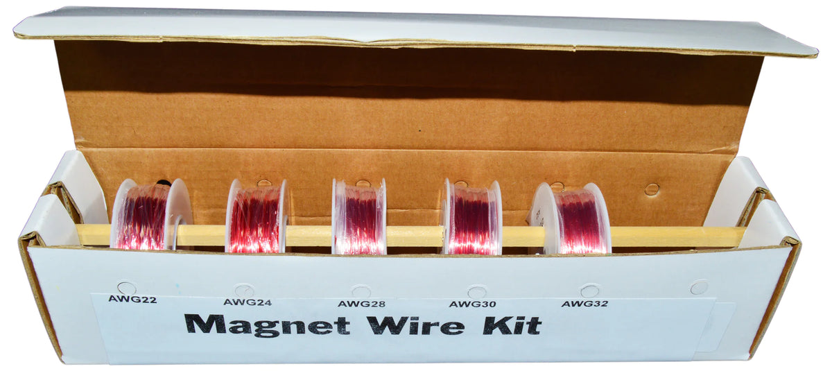 Assorted Gauge Magnet Wire Kit - Enamel Coated Copper Wire (5 spools)