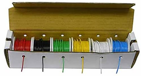 Stranded Hook Up Wire Kit (Tinned Copper) 22 Gauge (6 Different Colored 25 Foot Spools Included)