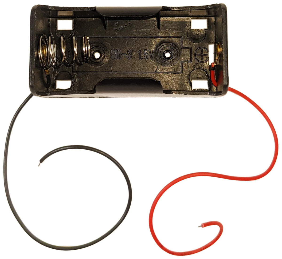 Single C Battery Holder, Plastic Case with Wire Leads (2.91" x 1.69" x