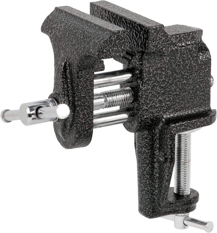 Durable 3 Inch Clamp-On Metal Vise, Attaches to Any Table up to 1.8 Inches Thick