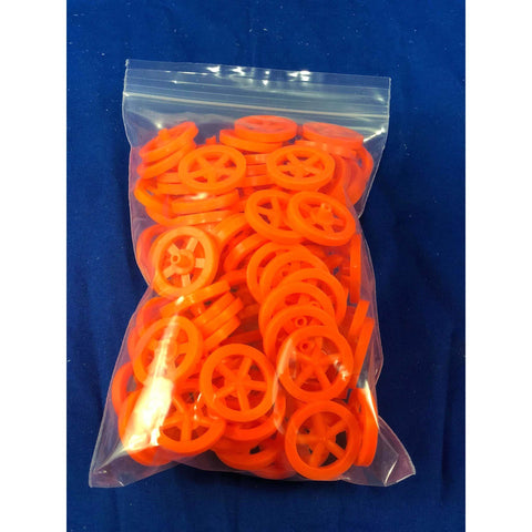 Front Wheels for CO2 Dragsters- Orange, 100PK