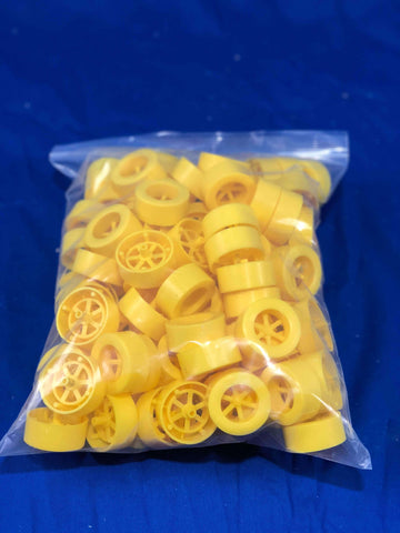 Rear Wheels for CO2 Dragsters- Yellow, 100PK