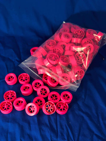 Rear Wheels for CO2 Dragsters- Pink, 100 PK