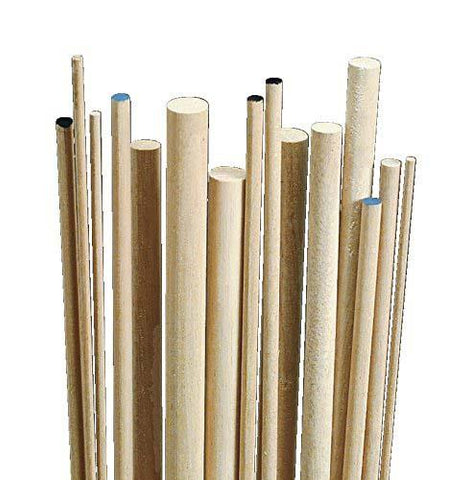 10 Pack Wooden Dowels 1/4 x 36 Birch