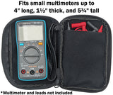 Small Zippered Carry Case for Compact Multimeters, Faux Leather (4" x 1½" x 5¾")