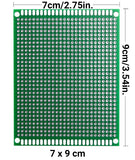 Double Sided PCB Prototype Board, 7 x 9 cm with 806 holes