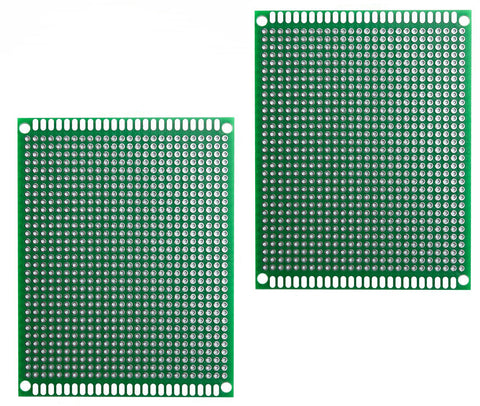 2 Pack Double Sided PCB Prototype Board, 7 x 9 cm with 806 holes