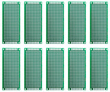 10 Pack Double Sided PCB Prototype Board, 3 x 7 cm with 240 holes