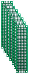 7 Pack Double Sided PCB Prototype Board, 2 x 8 cm with 168 holes