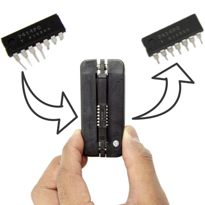IC Pin Straightener for 8, 14, 16, 18, 20, 24, 28, 40, and 48 Pin ICs