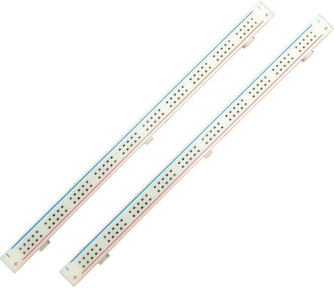 Solderless Breadboard Bus Strip with 100 Tie Points, 6.5" x 0.3", 2 Pack