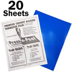 20 Sheets Press-n-Peel Blue PCB Transfer Film, Printable A4 Size