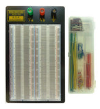 Premium Solderless Clear Breadboard with 1,660 Tie Points and 3 Binding Posts, 8.7" x 5.9" and 140 Pcs. Wirekit