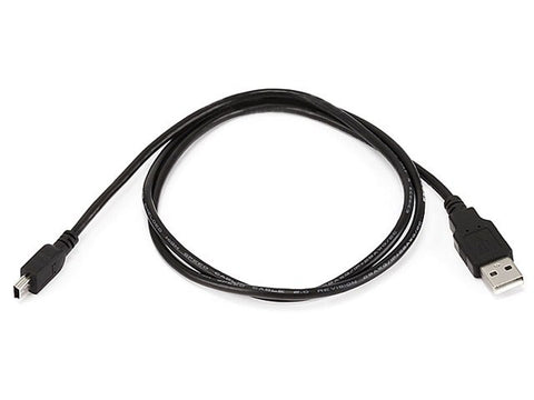 USB Type "A" Male to Mini USB Type "B" Male Cable 2.0, 3 Feet Length, Black Color, 28AWG