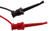 Banana to IC Hook Mini Grabber Lead Set - Includes 1 Red and 1 Black, 3 Feet Length