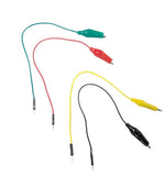 Alligator to Male Pin, 12", Set of 4 - Red, Black, Yellow, Green