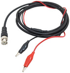 BNC to Red and Black Alligator Clips Test Lead, 60" Long Coax and 16" Long Connecting Leads
