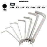 GreatNeck 7 Piece Hex Key Ring Set: 5/64", 3/32", 1/8", 5/32", 3/16", 7/32", and 1/4" (HKR7C)