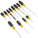 12 Piece Magnetic Screwdriver Set - Includes 8 Slotted and 4 Phillips Screwdrivers with Rubber Grip and Anti-Roll Handles