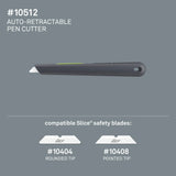 Slice Pen Cutter, Auto-Retractable Ceramic Blade, Safety Knife, Stays Sharp up to 11x Longer Than Steel Blades (10512)