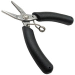 4" Mini Long Nose Pliers with Serrated Jaws, Cushion Grip Handles, Return Spring, Ideal for Close Quarters