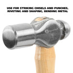 GreatNeck 16 Ounce Hickory Ball Peen Hammer, Auto Body Hammer, Wood Handle Hammer, Sheet Metal Hammer (BP16)