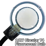 Tabletop Magnifying Light with 12" Flexible Neck, 4X and 8X Magnification, 11W Fluorescent Lamp