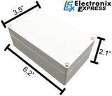 ABS Plastic Electronic Project Box with 4 Screws and Lid, 6.2" × 3.5" × 2.4" (Ivory Color)