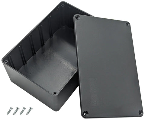 Black Plastic Enclosure Project Box with Lid and Screws, 5.89" x 3.89" x 2.36"