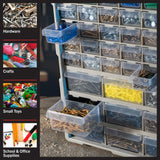 39-Drawer Plastic Small Parts Organizer, Black for Desktop, Tabletop, or Wall Storage Drawers for Organizing Hardware, Crafting Supplies, Garage, or Classroom