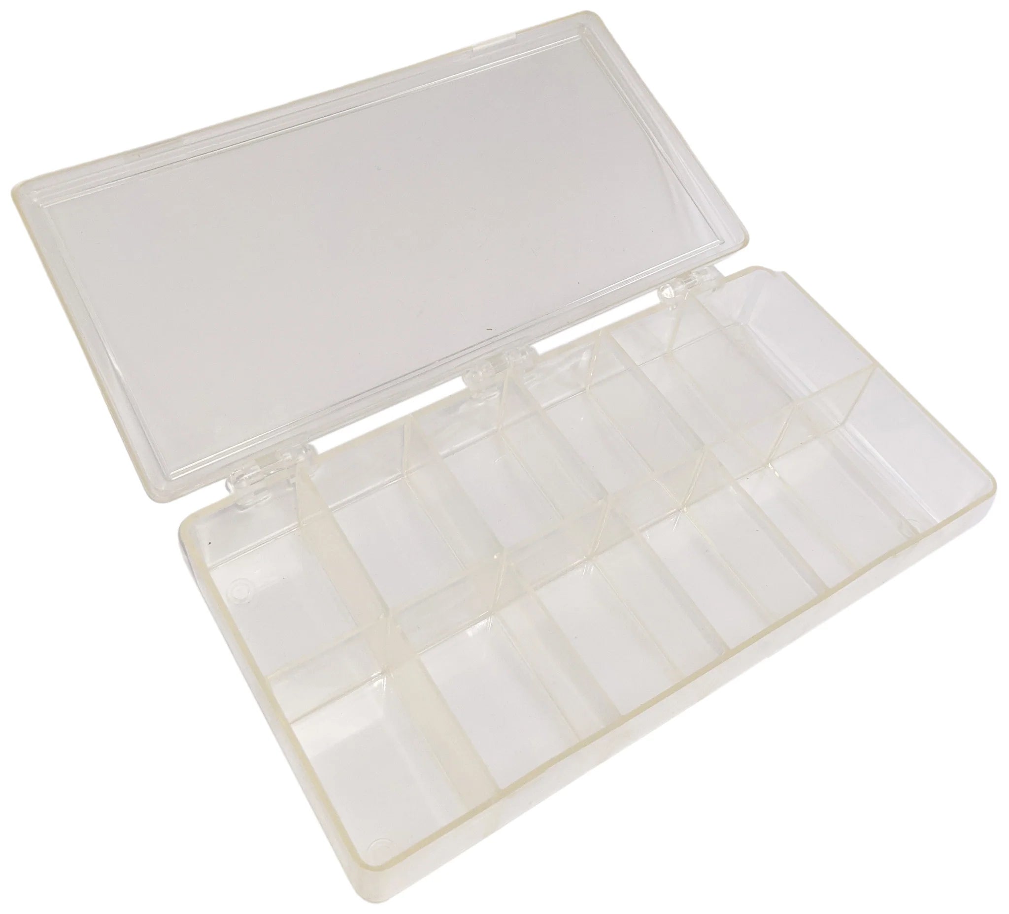 12 Compartment Plastic Storage Box with Hinged Snap-Close Lid