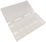 12 Compartment Plastic Storage Box with Hinged Snap-Close Lid - Ideal for Components or Craft Pieces, 8.3" × 4.5" × 1.3"