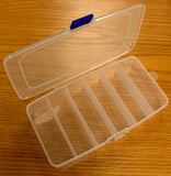 Plastic Box, 6 Fixed Compartments, 7.5 x 4 x 1.25"