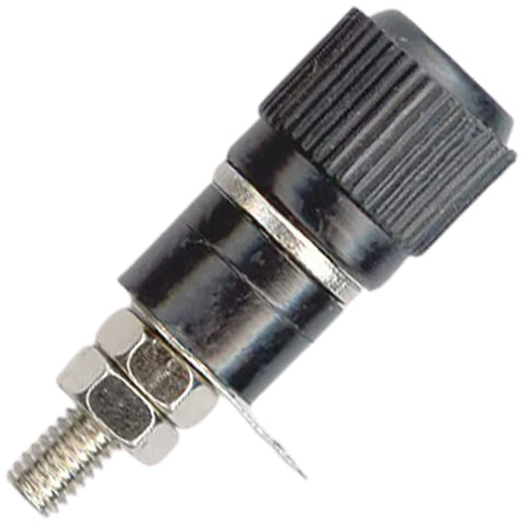 Black Binding Post, 4mm Plug Size, Overall Length: 1.30", Overall Diameter: 0.48"