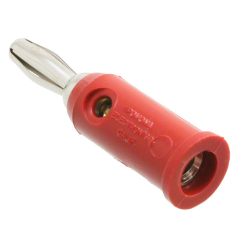 Pomona Red Banana Plug, Stackable Connector Standard Banana Solderless, Beryllium Copper Contact Material