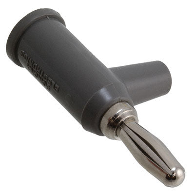 Banana Plug Stack Up With Safety Collar, Solderless, Gray (1825-8)