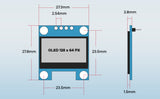 0.96" OLED I2C IIC Display Module, 28x64 Pixel SSD1306 Mini Self-Luminous OLED Screen Board Compatible with Arduino & Raspberry Pi