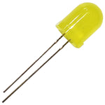 Jumbo 10mm Diffused Yellow Lens LED, 2-Pin Light Emitting Diode for DIY Hobby or Other Electronic Projects